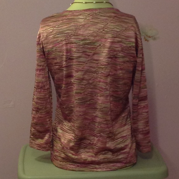 JM COLLECTION, women's top sz medium, petite, pinks - Picture 6 of 7